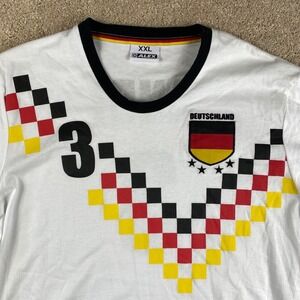Deutschland Germany Soccer Ringer Tee White XXL Andi 3 Checkered Chevron